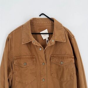 TWP Brown Button Down Long Sleeve Pocket Shirt Dress